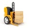 Industrial forklift with load. robot 3d