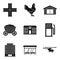 Industrial fragment icons set, simple style