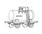Industrial freight railroad tank for liquid fuel, logistic, railway cargo transportation