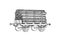 Industrial freight railroad wagon for wood & lumber, logistic, railway cargo transportation