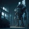 Industrial Futuristic Sci-Fi Hangar, Making Humanoid Robots Synth, Technology Science Fiction, Generative AI