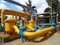 Industrial gas distribution pipeline station, yellow pipes, tubes, valve and equipment