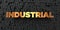 Industrial - Gold text on black background - 3D rendered royalty free stock picture