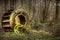 Industrial Huge Mossy and Rusty Gear in Nature