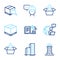 Industrial icons set. Included icon as Get box, Search package, Foreman signs. Vector