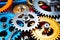 Industrial Innovation, Gears and Cogs Working in Unison