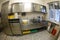 Industrial kitchen with large stainless steel sinks and without