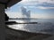 Industrial landscape along the coast. Air polluting factory chimneys