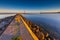 Industrial landscape with entrance to harbour in Jastarnia