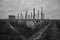 Industrial landscape with a refinery, polluting industry.