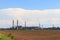 Industrial landscape. View of factory in Nikopol, Dnepropetrovsk region