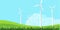 Industrial landscape with windmills.Vector image of an alternative energy resource