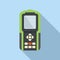 Industrial laser meter icon flat vector. Scanner tool