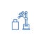 Industrial laser robot  line icon concept. Industrial laser robot  flat  vector symbol, sign, outline illustration.