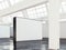 Industrial loft gallery with blank wall. 3d rendering