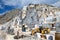 Industrial machinery in an open cast marble quarry