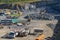 Industrial Machinery Working In A Quarry Excavating Rock