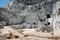 Industrial marble quarry site on Carrara, Tuscany,