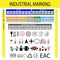 Industrial marking of product packaging. Waste recycling codes. Vector graphics for the design of product standards. Permissive an