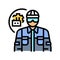 industrial mechanic repair worker color icon vector illustration