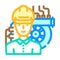 industrial mechanic repair worker color icon vector illustration