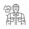 industrial mechanic repair worker line icon vector illustration