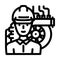 industrial mechanic repair worker line icon vector illustration