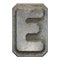 Industrial metal alphabet letter E on white background 3d