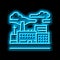 industrial metropolis neon glow icon illustration