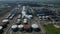 Industrial oil refinery flare stack, Immingham petroleum production plant