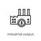 Industrial output icon. Trendy modern flat linear vector Industrial output icon on white background from thin line Business