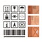 Industrial package marking vector set package handling icons symbols.