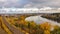 Industrial panorama of the river.