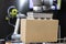 Industrial pick and place robotic or robot arm for cardboard box packing