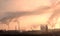 Industrial plant pollutes atmosphere and environment with harmful emissions