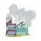 Industrial Plants Dangerous for the Environment Vector Illustration