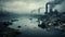 Industrial Pollution: Dark Surrealist Imagery Of Earth\\\'s City With River