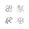 Industrial processes pixel perfect linear icons set