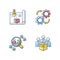Industrial processes RGB color icons set