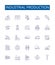 Industrial production line icons signs set. Design collection of Industry, Production, Manufacturing, Processing