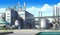 industrial production plant facility cartoon style generative AI