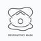 Industrial respirator line icon. Vector outline illustration of dust and smoke protection mask. Protective supply with