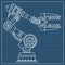 Industrial robot hand vector image on the isolated background.