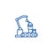 Industrial robot sign line icon concept. Industrial robot sign flat  vector symbol, sign, outline illustration.