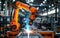 Industrial robot welding at factory