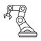 Industrial robotic arm. Linear icon. Vector illustration