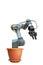 Industrial robotics in a potted plant