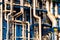 Industrial scene: refinery piping details