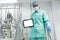 Industrial scientist shows tablet