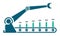 Industrial Serial production concept infographic with year development timeline. Vector illustration